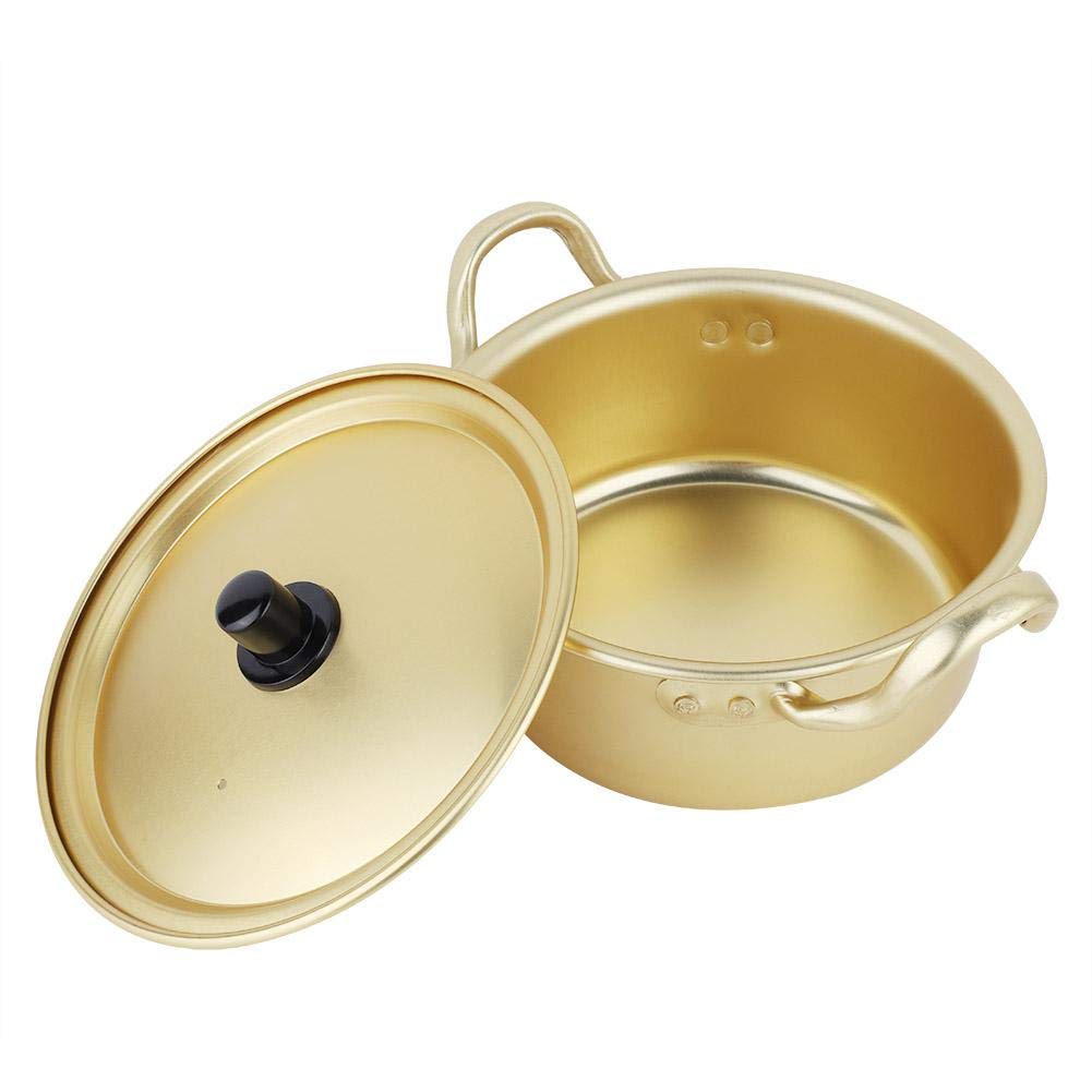 Stock Pot with Lid, Korean Snacks Ramen Noodle Pot Pasta Cooker Ramen Cooking Pots Aluminum Stockpot Spicy Ramen Noodles for Soup, Noodle, Pasta(16cm Pot)