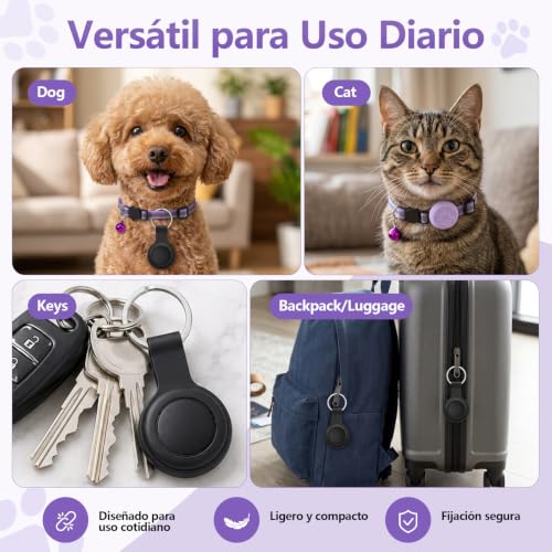 GPS Locator Dogs, GPS Cats Compatible with iOS and Android Systems, GPS Collar Dogs/Cats Without Subscription, Global Real-Time Positioning, IPX6 Resistant, for Small Dogs and Cats
