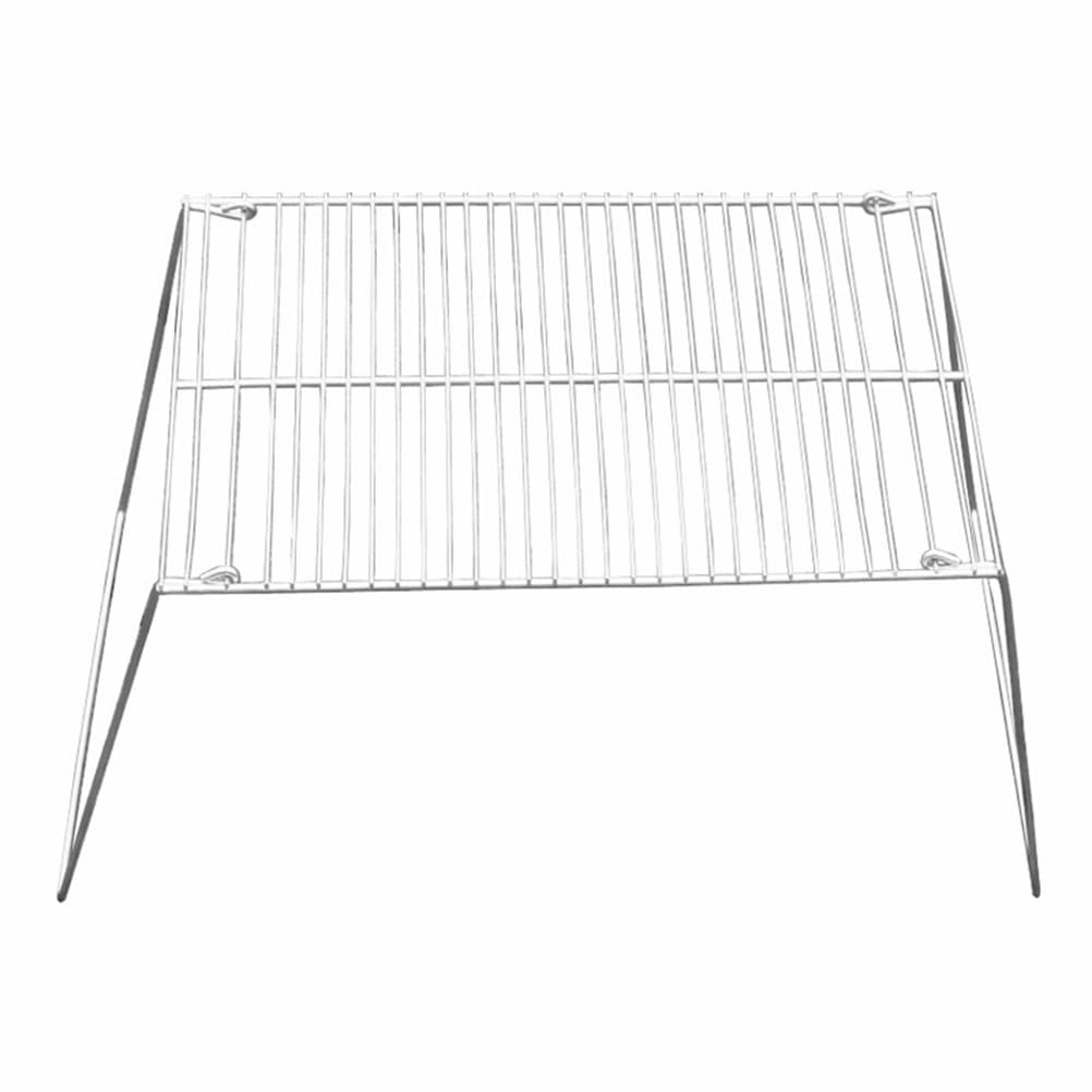 Holibanna Stainless Steel Barbecue Rack 12.6X9.8X7 Inch Bbq Stand for Outdoor Camping Grill Mesh Raised Roasting Rack Portable Metal Grill