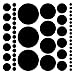 Assorted Size Polka Dot Decals - Repositionable Peel and Stick Circle Wall Decals for Nursery, Kids Room, Mirrors, and Doors (Black)