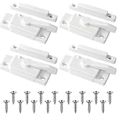 4 Pcs Window Locks, Replacement Window Locks, Sliding Window Sash Locks, Durable White Cam Locks for Single and Double-Hung Windows, Secure Vertical and Horizontal Sliding Window Installation