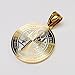 Amythyst Two Tone (Yellow and Silver Color) Stainless Steel Round St. Benedict's Medal Pendant (1 Inch)