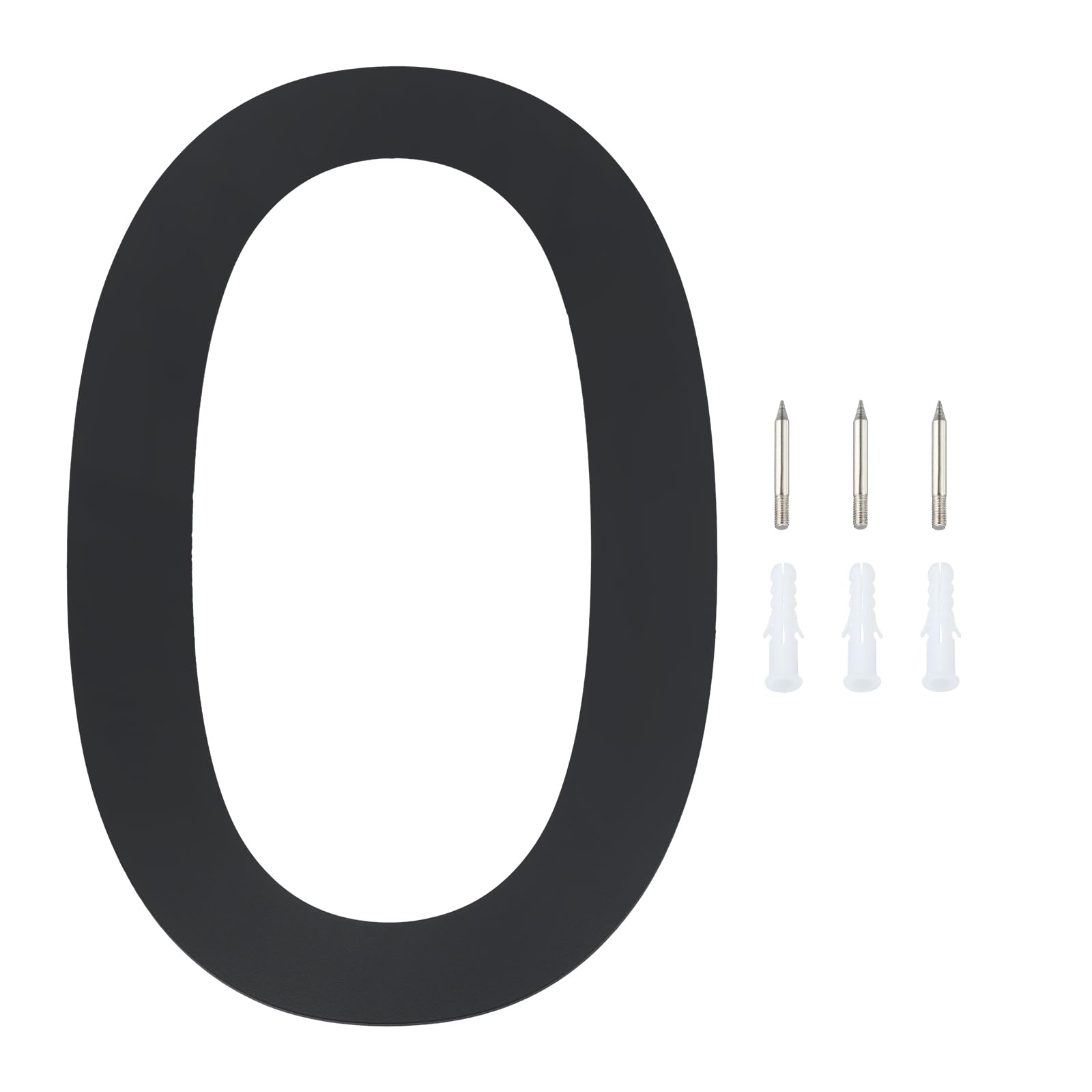 PATIKIL 8" Screws Fixed House Numbers for Outside Stick On, 1 Set Stainless Steel Address Visibility Signs for House Address Outside Garden Door Mailbox Decor Office Number, No. 0