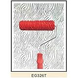 7Inch Embossed Zebra Stripe Painting Roller with Handle for Wall Decoration