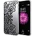 iPhone 6S, 4.7 inch Clear Black Lace Floral Flower Plastic Hard Case Cover