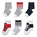Luvable Friends Unisex Newborn and Baby Socks Set, Boy 6-Pack, 0-6 Months