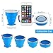 Silicone Collapsible Travel Cup Set, Accmor 2 Pack Foldable Expandable Cup(Blue & Pink), BPA Free FDA Approved Travel Mug for Camping Hiking Trip, -Eco Friendly,