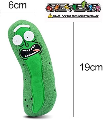 Sevenbears Rick and Morty Pickle Rick 7.5” Plush Doll Toys Soft Pillow Kid Stuffed Toy Great Gift For Kids