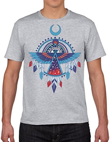 CAROYA 100% Cotton Fashion Men/Women Casual T-Shirt Native American Thunderbird Pattern Printed Tops Tees Plus Size XS-3XL