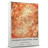 Yosemite National Park Map Poster, California Map