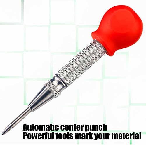 Stainless Steel Center Punch Set Automatic Hammer for Car Window Glasses break from Fujiwara (red)