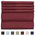 CGK Linens King 6 Piece Sheet Set - Cooling Sheets for Hot Sleepers - Hotel Luxury Bedding Set w/ 8-16 Inch Deep Pockets - 1 Flat & 1 Fitted & 4 Pillowcases - Soft, Comfy and Wrinkle Free - Burgundy
