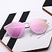 Mirrored Rimless Sunglasses Reflective One Piece Round Eyeglasses for Women Men 2 Pack (Green & Pink)