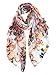 GERINLY Scarves for Women Bright Florals Fashion Head Scarf Cotton Wraps and Shawls with Natural Scenery (White)