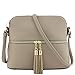 DELUXITY Tassel Zipper Pocket Crossbody Bag