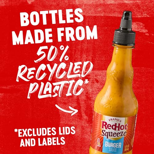 FRANK’S REDHOT BURGER SAUCE, SQUEEZE BOTTLE, CREAMY, TANGY BLEND OF DILL PICKLE JUICE, MAYO, AND FRANK’S REDHOT HEAT FOR BURGERS & MORE, 12 FL OZ