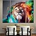 RAIN QUEEN Modern Abstract Art Colorful Lion Oil Paintings on Canvas Wall Art for Home Decoration Huge Size No Frame 3pcs