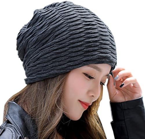 Womens Ponytail Skull Cap Beanie Hat TURBANS HairWrap Head Scarf Broken Hole HairWrap Stretch (Grey 2)
