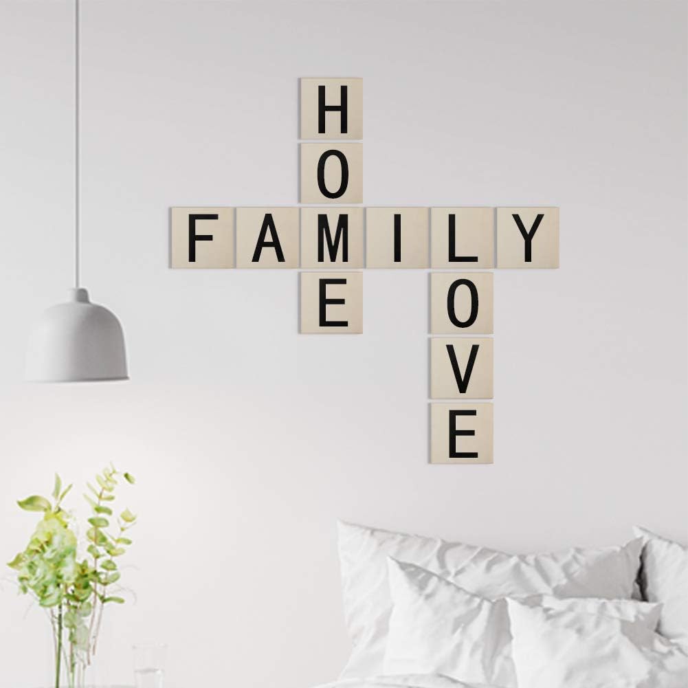Unfinished Wood Pieces 100 Pcs Blank Square 4 x 4 Inch Wood Slices for Crafts, Cup Coasters, Wooden Ornaments, DIY Scrabble Letters Decorations