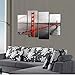 KREATIVE ARTS Canvas Print Beautiful Golden Gate Bridge San Francisco California Black White Red Wall Art Home Decoration Picture Framed 4 panel Ready to Hang