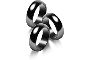 Fashtour Genuine Magnetic Hematite Rings, 3 per Order, Black Hematite Ring, Magnetic Ring for Men and Women, for Anxiety Balancing Root Chakra, Absorbing Negative Energies