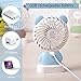 Handheld Small Fan Portable Rechargeable Mini Fan Thin Cooling Fan Multi-color LED Light Fan Cute Bear Fan Standable Hanging Fan Gifts for Home Travel Indoor Outdoor Baby Kids(Blue Bear)