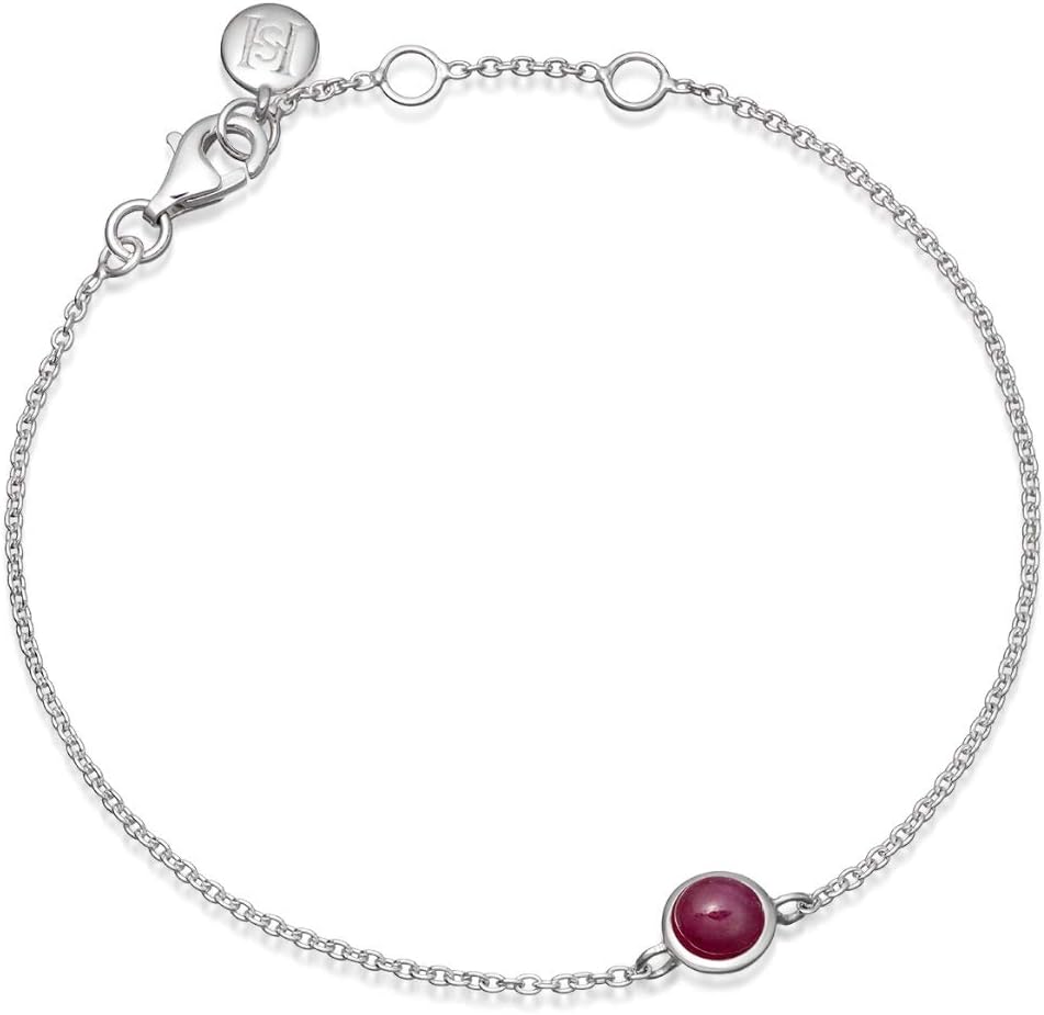 July Birthstone Silver Bracelet Ruby| Hersey & Son Silversmiths