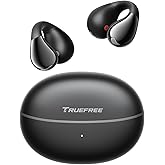 truefree B1 Open-Ear Wireless Earbuds, Bluetooth 5.4 Headphones with Spatial Audio, Ultra-Light Clip-On Fit, 25H Battery, Fast Charging, Multipoint Connection, App Customization, Workouts, Commute