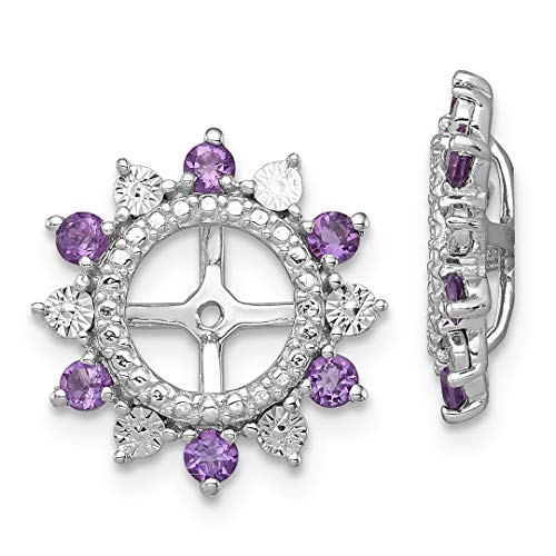 925 Sterling Silver Purple Amethyst Earrings Jacket Birthstone February Fine Jewelry Gifts For Women For Her