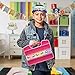 ASH BRAND Durable Figures Carrying CASE Storage Organizer | Fits Up to 50 Mini Toys Miniature Characters Or Tiny Bags & Baskets| Pink Toys Box with Compartments & Handle ... (Secret Eyes)