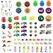 FUNNISM 24 Toys Filled Surprise Eggs, 2.5 Inches Bright Colorful Prefilled Plastic Surprise Eggs with 12 Kinds of Popular Toys