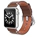 Apple Watch Band 38mm Leather, Swees iWatch Genuine Leather Bands Strap Replacement Wristband with Stainless Steel Clasp Buckle for Apple Watch Series 2 (2016) / Series 1 Women Men, Coffee Brown