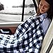Missbee Electric Heating Blanket, 12V Lattice Fleece Car Supplies Winter Hot Car Constant Temperature Heating Blanket for Travel Camping Picnic Heater 145x100cm