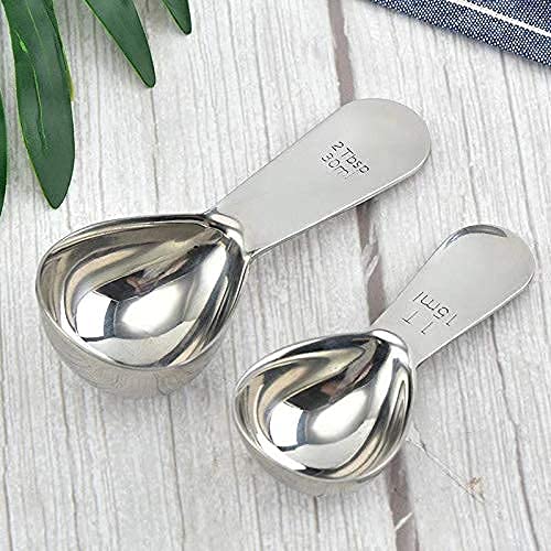 2 Pack SHENGQIDZ Stainless Steel Measuring Coffee Scoop 2&1 tablespoon