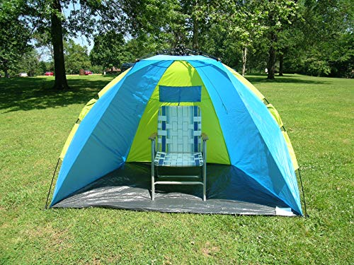 Leberna 3-4 Person Instant Automatic Beach Tent Sun Shelter | One Touch Cabana Push Pop Up Popup | Easy Setup Open Fold Family Umbrella Shader Outdoor Hiking Fishing Camping Picnic UPF 50+ Protection