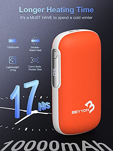10000mAh Hand Warmers Rechargeable, 18W PD Quick Charge Electric Pocket Hand Warmer with LED Display, Portable Heater/Power Bank, 17hrs Long Lasting, Outdoor, Camping, Hunting, Gift for Men Women
