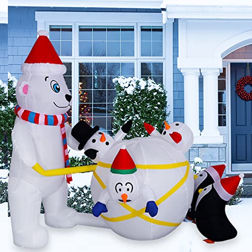 6FT Christmas Inflatables Outdoor Decorations Inflatable Polar Bear