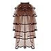 GRACEART Victorian Steampunk Tie-on Bustle Skirt Tutu Belt Lace Underskirt 105cm Length Brown