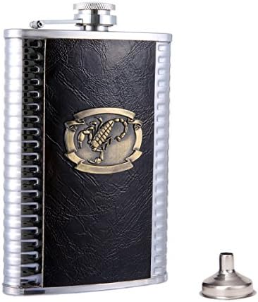 Taneaxon Scorpion Pattern Portable Stainless Steel Flask 9 oz