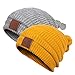 RYOMI SEIKATU Baby Boy Beanie Hat Winter Warm Lamb Fleece Lined Hat Kids Knit Cap Girls Boys Gray&yellow