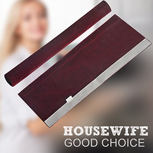 Sheskind Refrigerator Door Handle Cover Kitchen Appliance Decor Handles Antiskid Protector Gloves for Fridge Oven Keep off Fingerprints,Liquid,Oil Stain,Food Spot,2 pieces (16" 4", Burgundy)