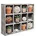 MyGift Torched Wood Shadow Box Display Case, Wall Mounted Cubby Collectible Storage Shelf, Crystal Display Shelves with 12 Compartments