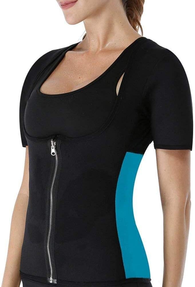 XJ Womens Slimming Waist Trainer Bodysuit Short Sleeves Corset Cincher