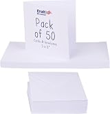 Crafts UK 50 Cards and Envelopes White 5 x 5 Inch Brand Craft UK Limited view 1