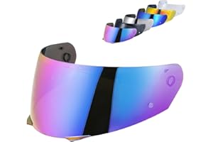 MXJ Gear HJ-33 Visor Shield Replacement, I90 Visor Face Shield Compatible With HJ-33 Helmet Visor Accessories (Rainbow)