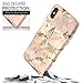 iPhone X Marble Case, ROITON Luxury Shiny White Gold Marble Design, [Support Wireless Charging] Clear Bumper TPU Soft Cover Case Apple iPhone X (Rose Gold)