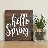Hello Spring Small Rustic Wooden Sign 5