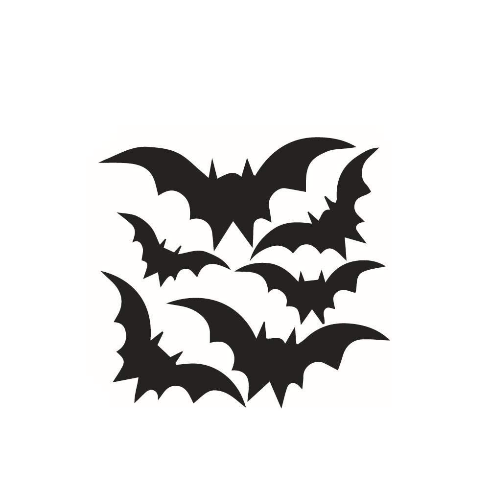 Lichi 6pcs Black BAT Wall Stickers DIY Removable WaterProof Window Mural Art Decal for Halloween
