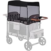 SeedFuture Mosquito Net Cover for W4 Stroller Wagon, Mosquito Net Compatible with WONDERFOLD W4 Black