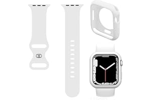 Raamax Soft Silicone Band with Thin Bumper Case Compatible with Apple Watch iWatch Series 49mm 45mm 41mm 44mm 40mm 42mm 38mm